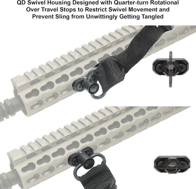 UTG Pro Leapers TLUSW002 Inc, Keymod QD Sling Swivel Adaptor, Matte Black - Image 3